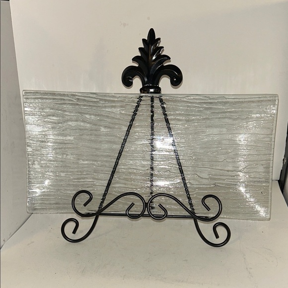 Art Glass Rectangular Textured Ridged Tree Bark Wood Grain - Picture 3 of 3